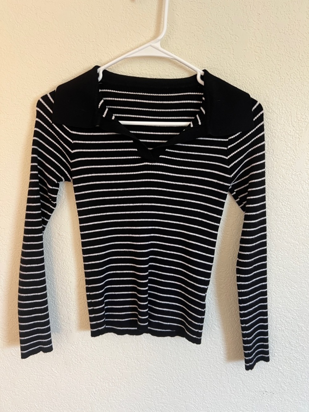Dazy Striped Polo Sweater